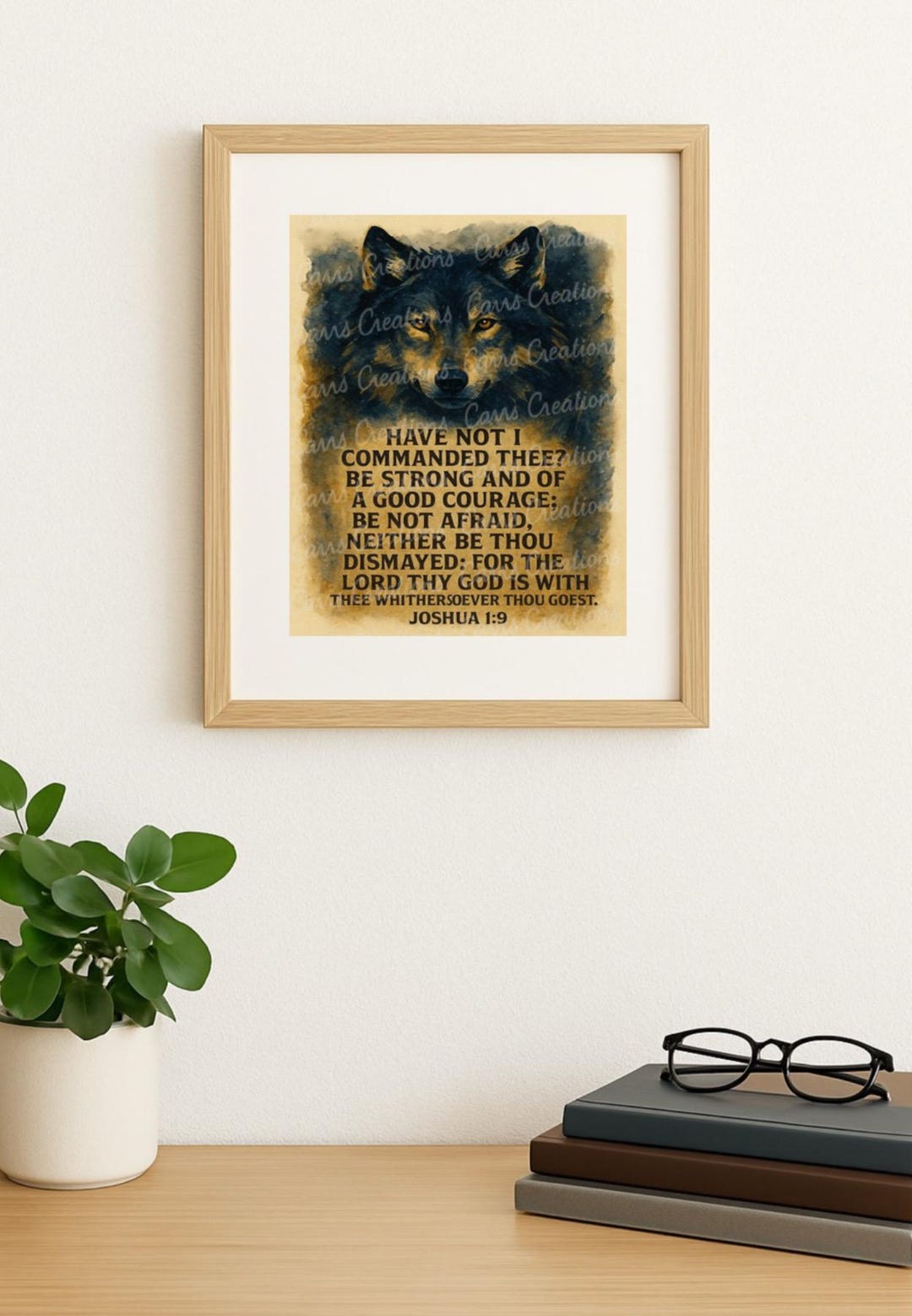 Wolf Scriptures Wolf KJV Bible Verse Print - Joshua 1:9 (digital Download) - Etsy