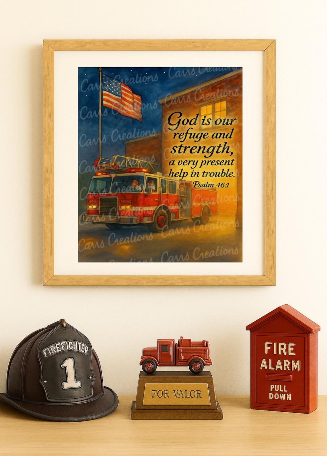 Firefighter KJV Scripture Art – Inspirational Gift (digital Download ...