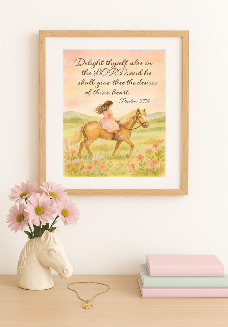 Horse KJV Scripture Art Print – Psalm 37:4 (digital Download) - Etsy