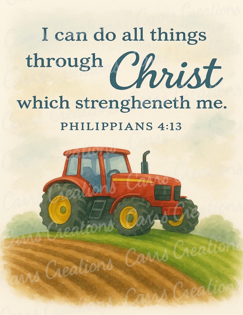 Tractor Jesus Tractor KJV Verse Print – Little Boy's Room Decor (digital Download) - Etsy