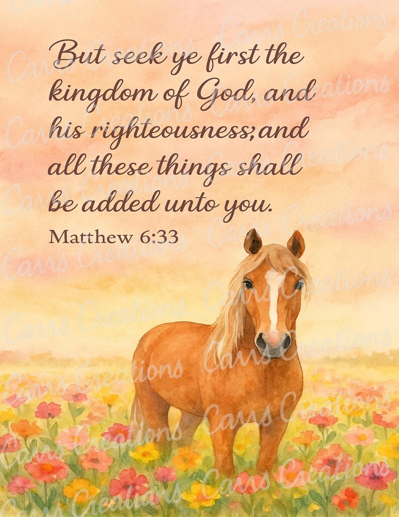 Horse KJV Scripture Art Print – Floral Meadow (digital Download) - Etsy