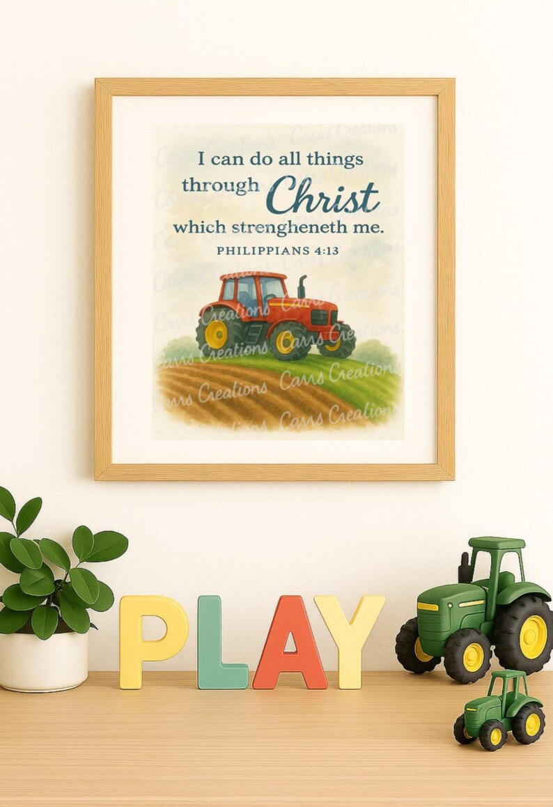 Tractor Jesus Tractor KJV Verse Print – Little Boy's Room Decor (digital Download) - Etsy