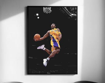 Iconic Kobe Bryant Dunk Poster, Basketball Wall Art (Digital Download)
