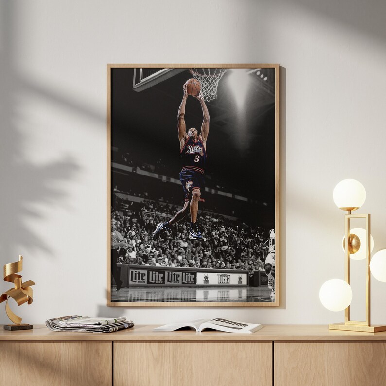 The Answer Allen Iverson Dunk Poster, Wall Art Print, Basketball Poster ...