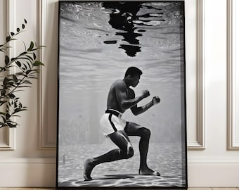 Black and White The Greatest Under The Water Photography Art, Inspired by Muhammad Ali (Digital Download)