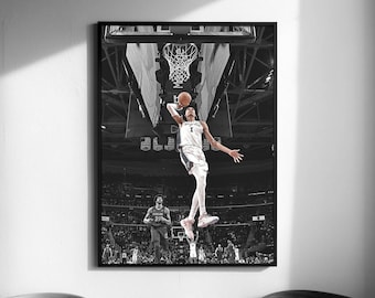 Wemby Dunk Poster, Vintage Retro Basketball Art (Digital Download)