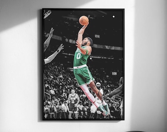 Iconic Jayson Tatum Dunk Sports Poster, Basketball Wall Art (Digital Download)