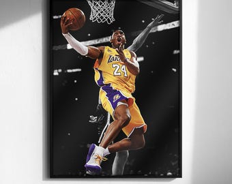 Iconic Kobe Bryant Dunk v4 Poster, Basketball Wall Art (Digital Download)