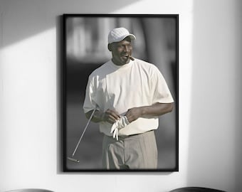 MJ Golf Basketball Legend Poster, Basketball Sport Poster, Vintage Poster Print (Digital Download)
