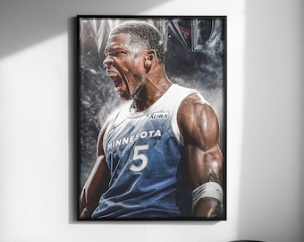 Anthony Edwards Roar Poster, Basketball Player Wall Art (Digital Download)
