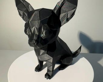 Chihuahua de baja poligonización impreso en 3D