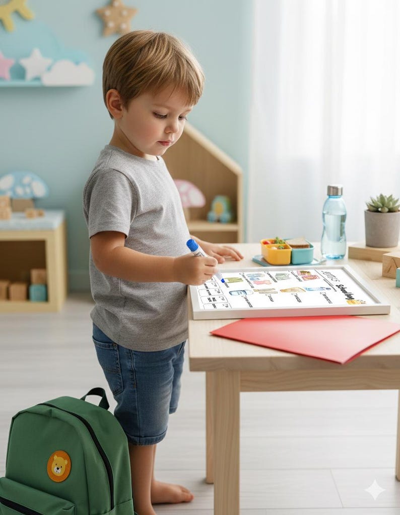 ADHD Autism Backpack Checklist Printable Editable Morning Routine - Etsy