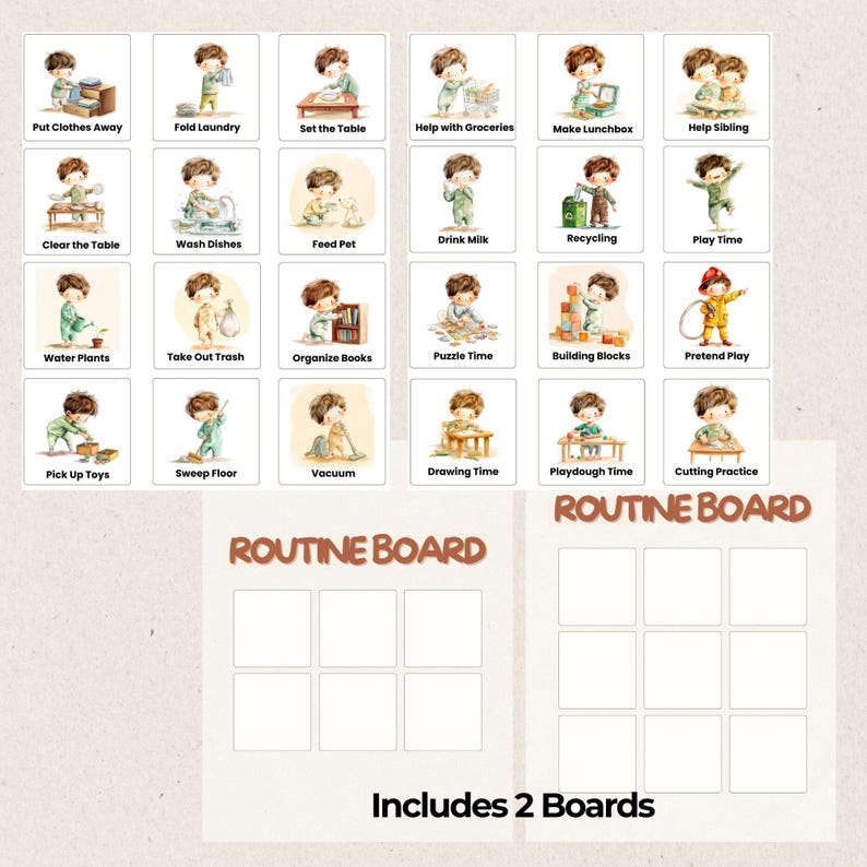 Home Routine Boards Daily Routine Cards for Kids | Visual Schedule Printable - Etsy