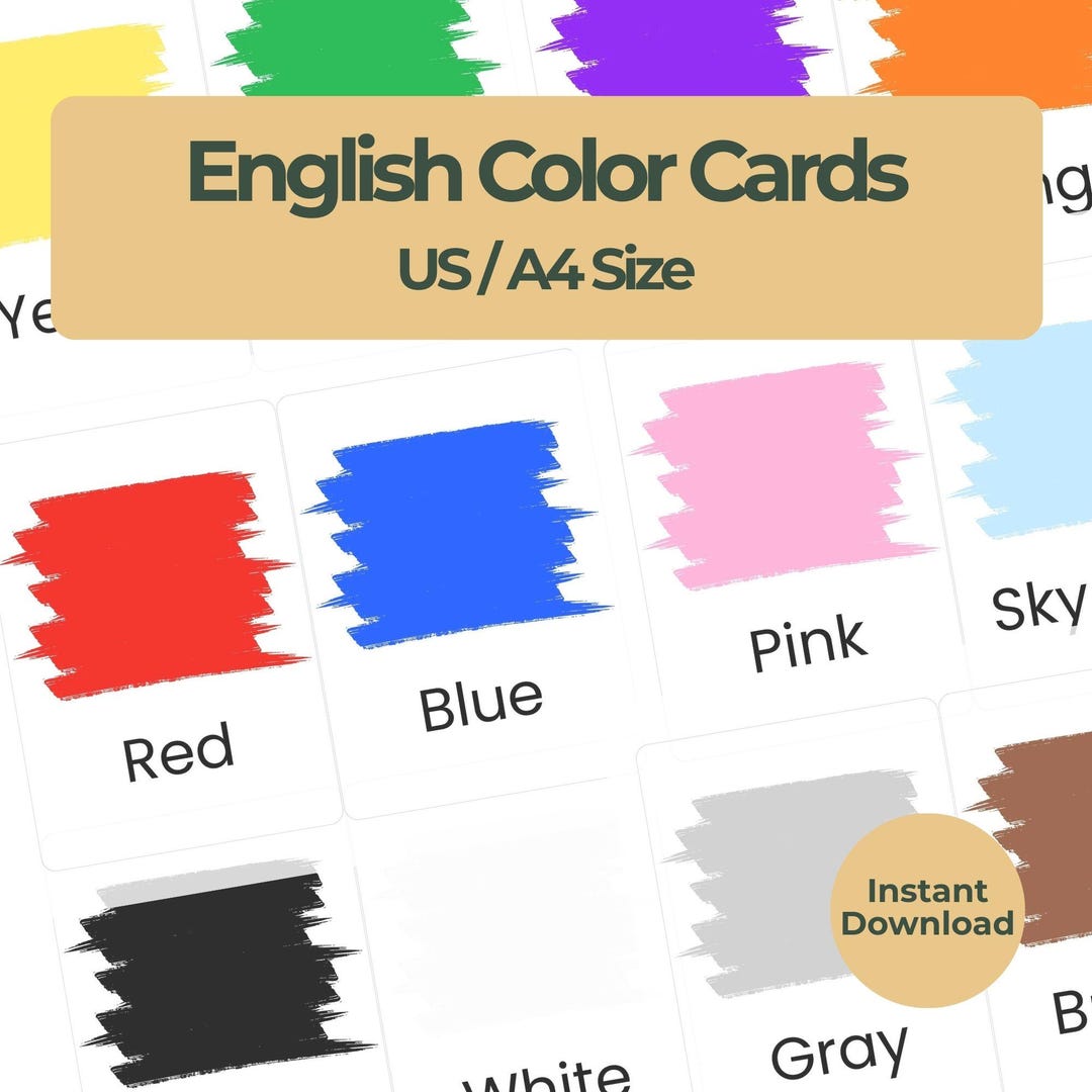 Color Flashcards Printable for Toddlers Preschool Learning Cards ...