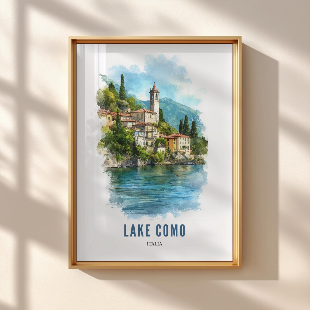 Lake Como Poster – Italy Watercolor Print | Bellagio Travel Wall Art ...