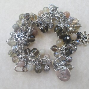 Live Your Dream Smoky Quartz Charm Bracelet