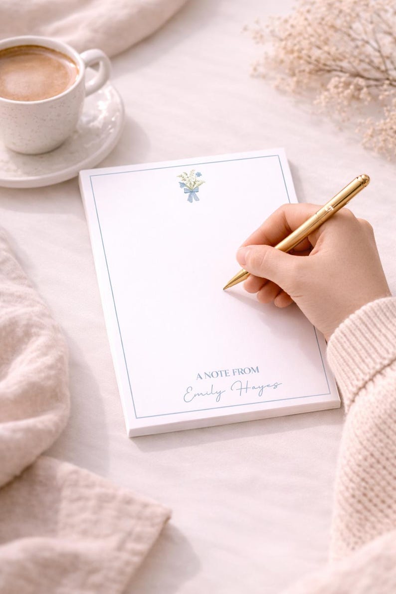 Personalized Notepad Floral Bouquet | Custom Name Notes Pad | Aesthetic ...