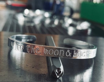 to the moon and back... bangle bracelet gift.