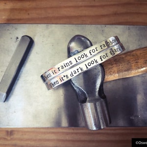 When it rains look for rainbows when it's dark look for stars...cuff bangle... image 1