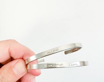 Mama Sterling silver bangle...cuff bangle.