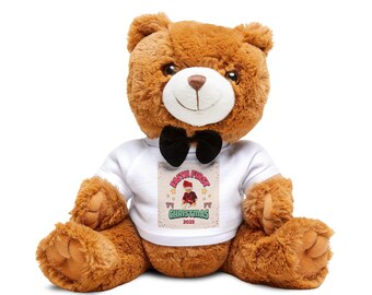 Christmas Teddy Bear 2025, Holiday Plush Toy With Bow Tie - Etsy