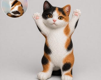 Custom Cat Squishy Toy, Personalized Pet Stress Relief Squeeze Figurine, Handmade Cat Lover Gift