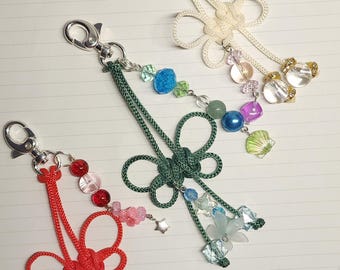 Handgemachte personalisierte chinesische Glück Knoten Schmetterling Schlüsselbund Charme