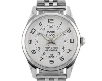 ヴィンテージ HMT パイロット メカニカルウォッチ | ホワイトダイヤル、手巻き