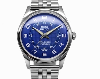 Vintage HMT Pilot Mechanical Watch | Indian Heritage, Blue Dial