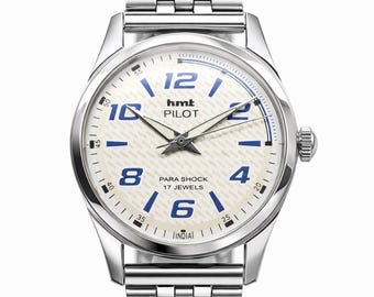 ヴィンテージ HMT パイロット 機械式腕時計 | 手巻き、ホワイト文字盤