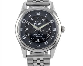 ヴィンテージ HMT パイロット メカニカルウォッチ | 手巻き、ブラックダイヤル