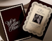 Old Money Save the Date Template, Vintage Lace Wedding Save the Date, Luxury Photo Save the Date, Editable Canva Wedding Announcement