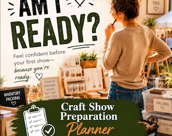 Planificador de preparación para ferias de artesanía / Cuaderno de trabajo para la planificación de eventos para vendedores / Guía de organización de ferias de artesanía / Lista de verificación para la preparación del día de la feria
