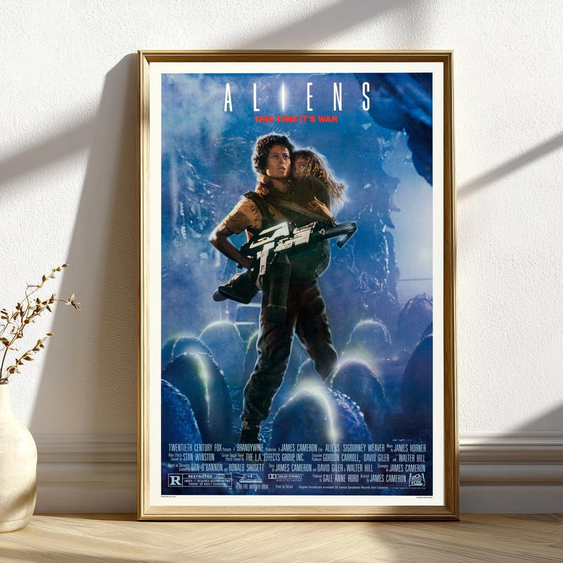 Aliens Poster, Movie Poster, Modern Canvas Wall Art Print, Minimalist ...