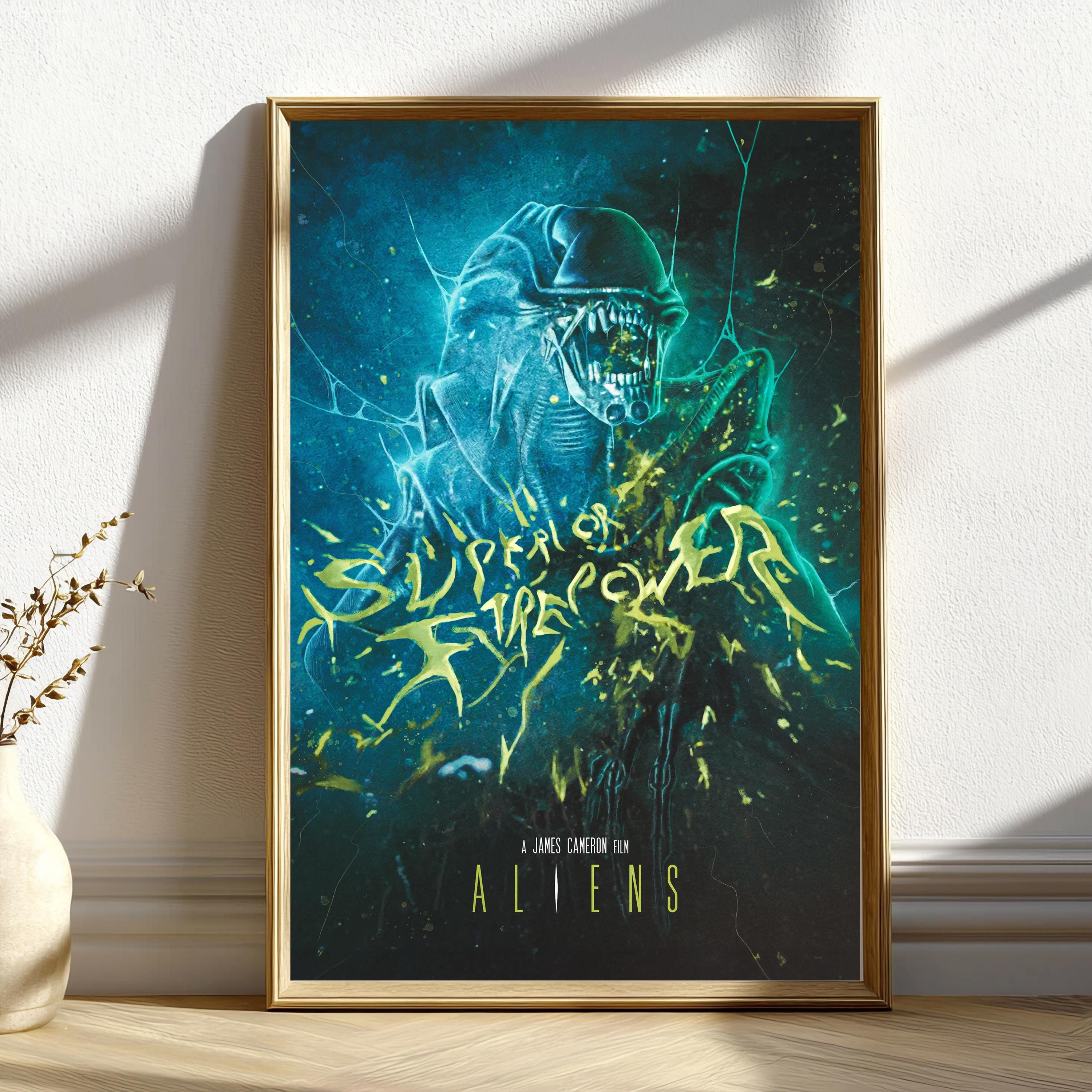 Aliens Poster, Movie Poster, Modern Canvas Wall Art Print, Minimalist ...