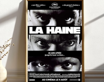La Haine Poster, Movie Poster, Modern Canvas Wall Art Print, Minimalist Home Decor, Living Room Decor
