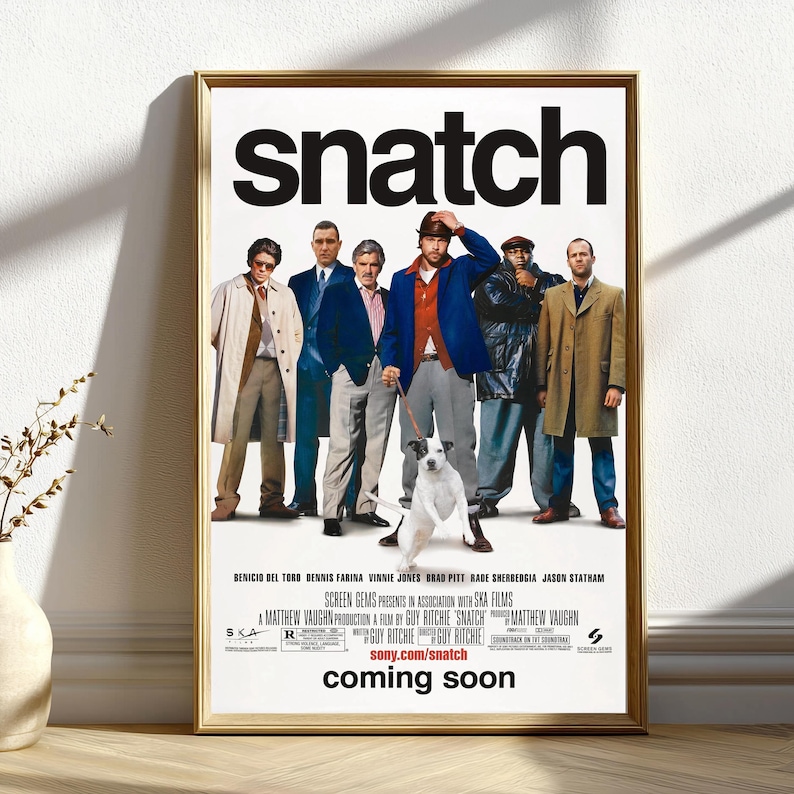 Snatch Border Snatch Poster, Movie Poster, Modern Canvas Wall Art Print, Minimalist ...