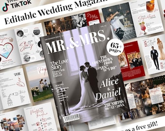 Wedding Magazine Template Custom Couple Love Story Wedding Program Booklet Itinerary Editable Digital Keepsake
