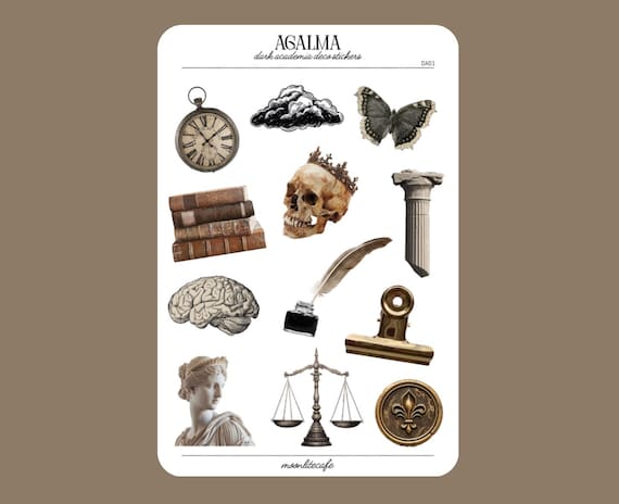 Dark Academia Deco Stickers