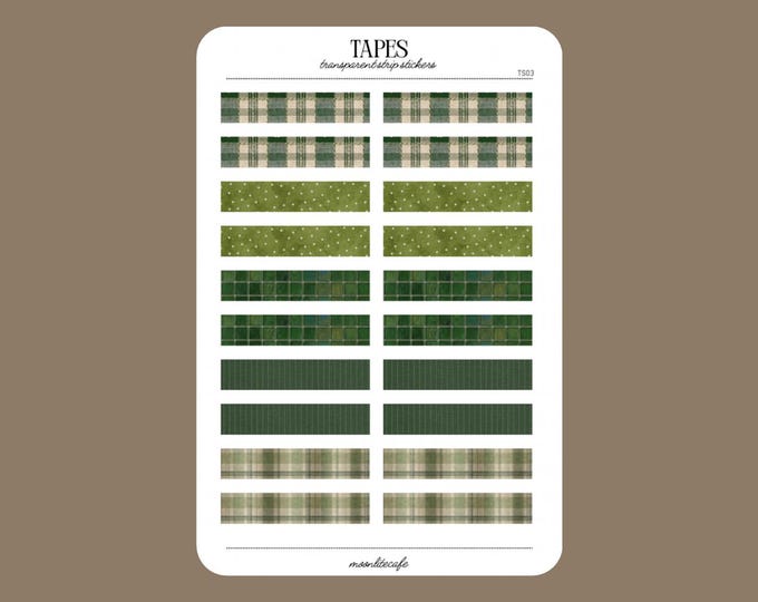 Green Tapes Transparent Sticker Sheet