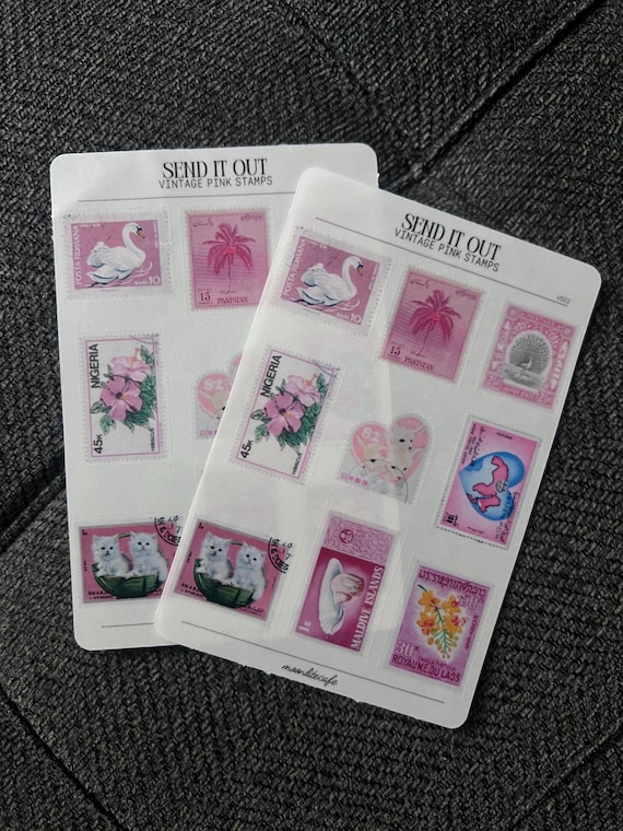 Pink Vintage Stamps