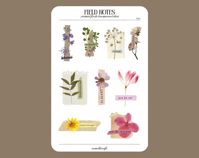 Field Notes Vintage Pressed Transparent Stickers