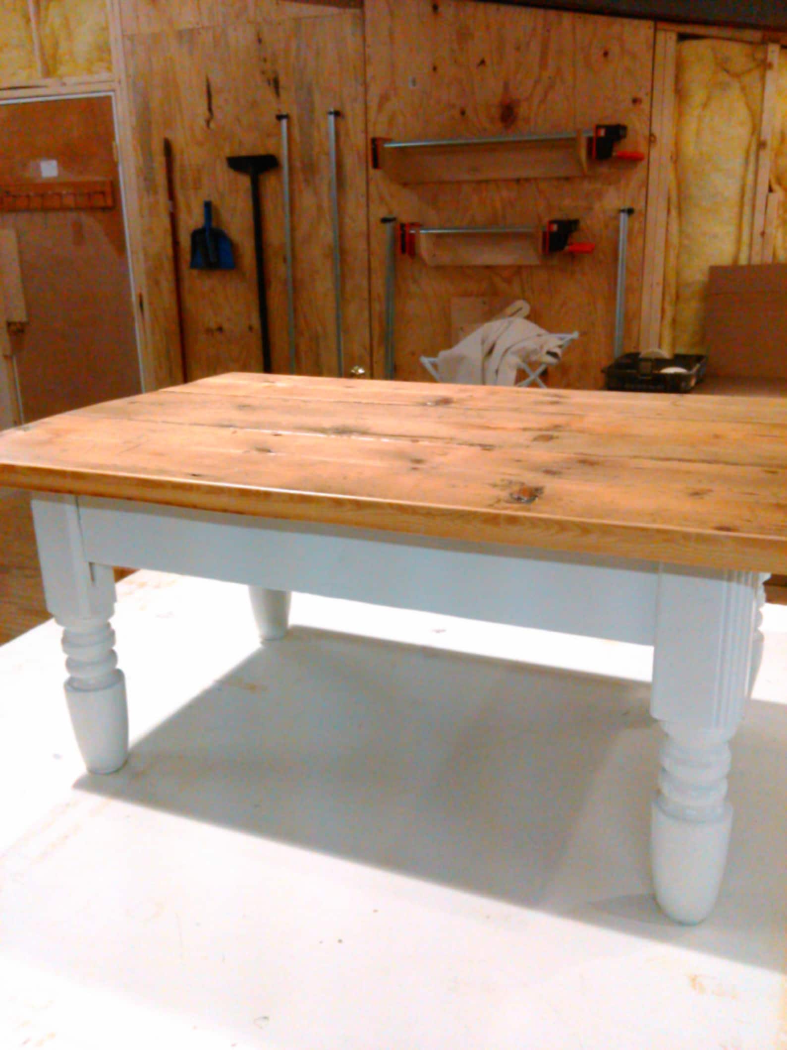 Antique Pine Coffee Table With a Painted Base Etsy