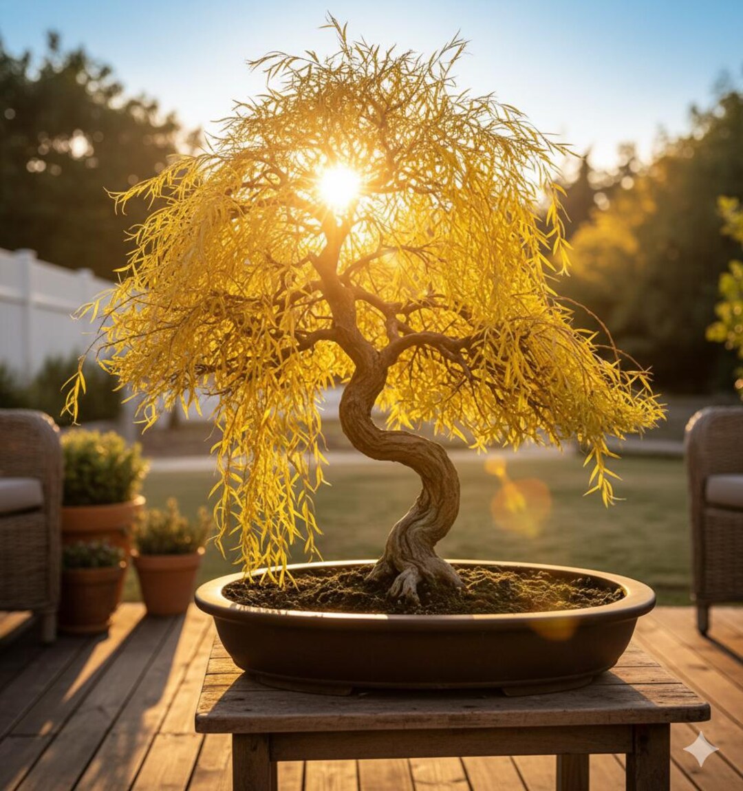 5 Golden Weeping Willow Cuttings | Fast-growing for Bonsai, Living