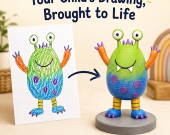 Custom 3D Figurine from Child's Drawing | Full-Color Keepsake Gift