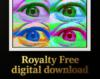 Pop art Eyes. Royalty free Digital download