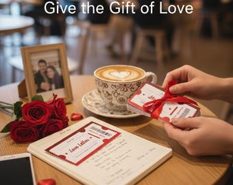 Cupones de amor para parejas imprimibles: regalo romántico de San Valentín, 50 notas de amor