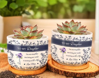 Regalo de mamá para hija, maceta personalizada para suculentas, regalo para mamá primeriza, maceta de regalo, regalo para baby shower, maceta de recuerdo.