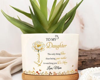 Regalo de mamá para hija, maceta personalizada, regalo para mamá primeriza, maceta para suculentas, regalo para baby shower, maceta de recuerdo.