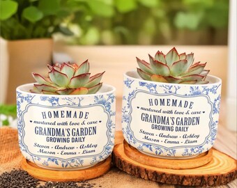 Maceta personalizada para abuela, maceta de jardín para abuela, regalo para la abuela, regalo del Día de la Madre, maceta con nombre personalizado